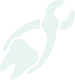 A light blue, abstract outline of a rocket with a curved trail, resembling a simplified spaceship icon on a white background.
