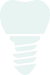 A light blue, stylized lightbulb icon with a soft glow effect on a white background.