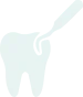 A toothbrush brushing a tooth, symbolizing dental hygiene and oral care.
